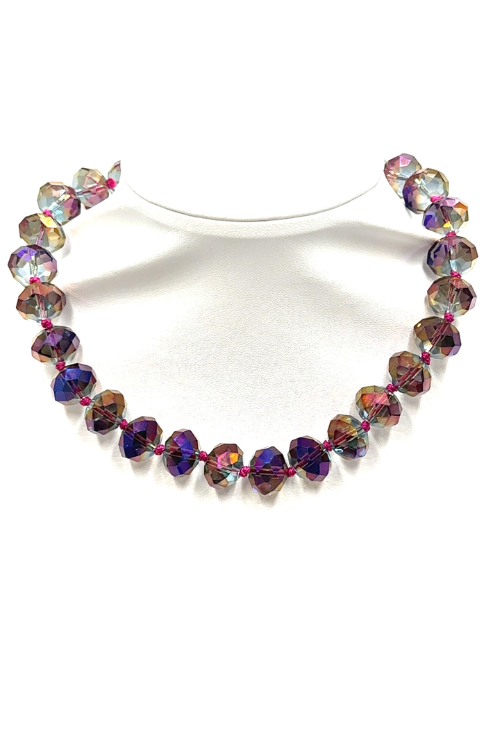 Style the Adjustable 16mm Rondelle Short Crystal Necklace exclusively at Born To Glam
