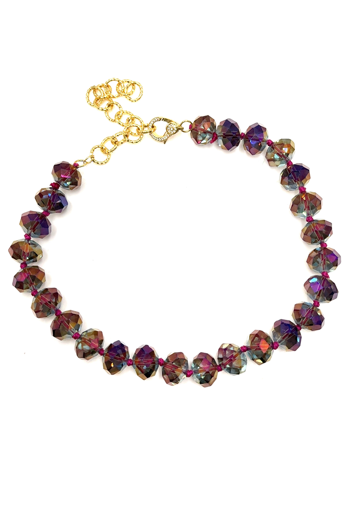 Style the Adjustable 16mm Rondelle Short Crystal Necklace exclusively at Born To Glam