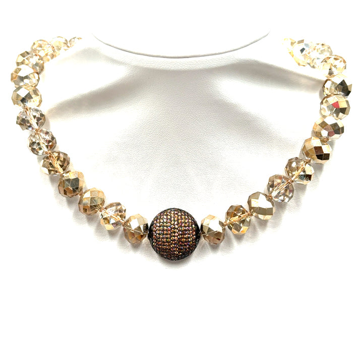 Adjustable Crystal Pave Short Necklace - Born To Glam