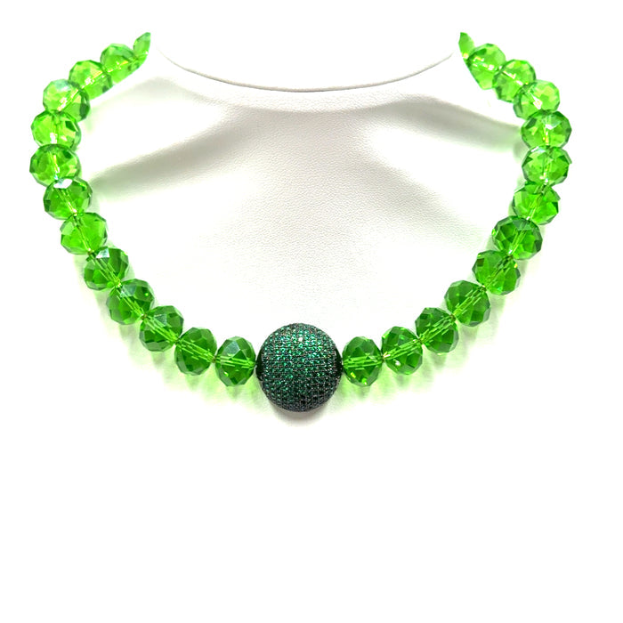 Adjustable Crystal Pave Short Necklace - Born To Glam