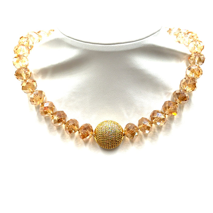 Adjustable Crystal Pave Short Necklace - Born To Glam