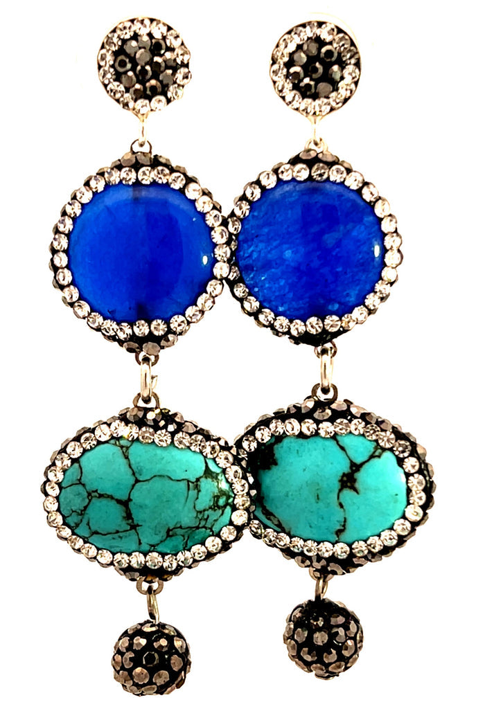 Style the Agate & Turquoise 925 Sterling Silver Earring exclusively at Born To Glam
