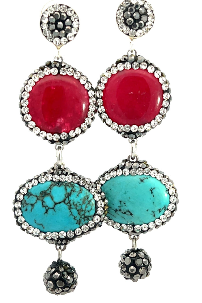Style the Agate & Turquoise 925 Sterling Silver Earring exclusively at Born To Glam