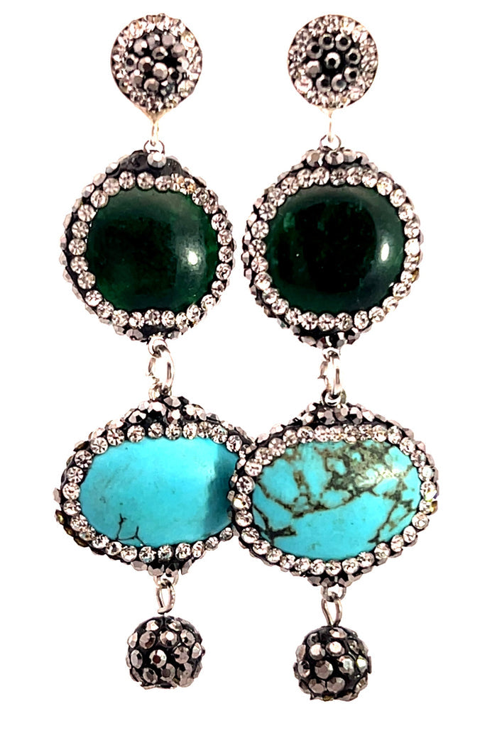 Style the Agate & Turquoise 925 Sterling Silver Earring exclusively at Born To Glam