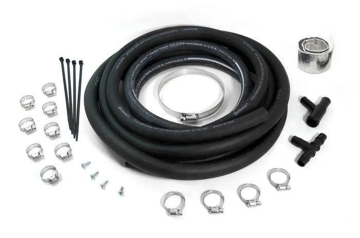 Complete air oil separator installation kit with hoses, clamps, and hardware for Crawford AOS systems