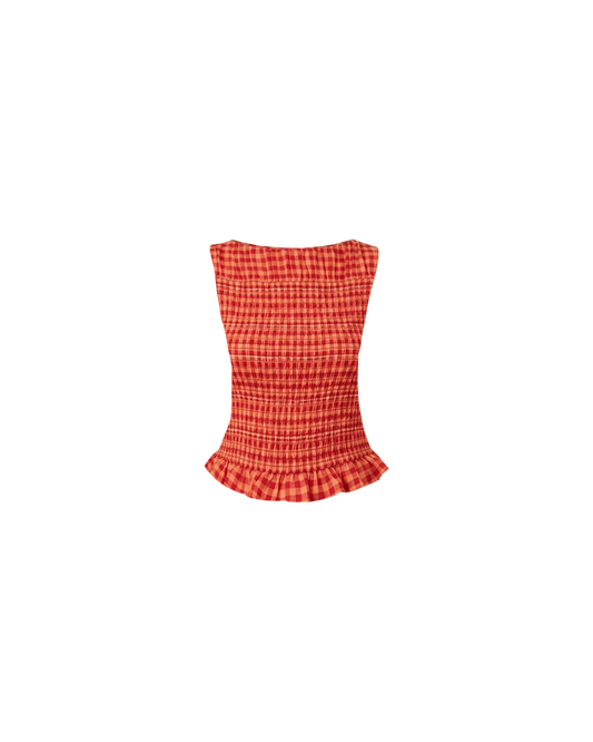 ANASTASIA TANK RED TARTAN