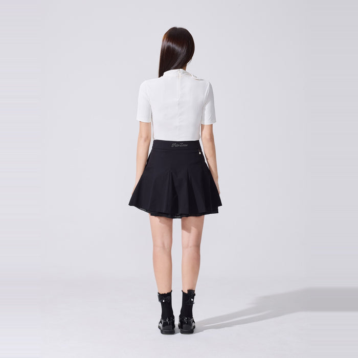 Ankle Frill Ribbon Socks (Black)