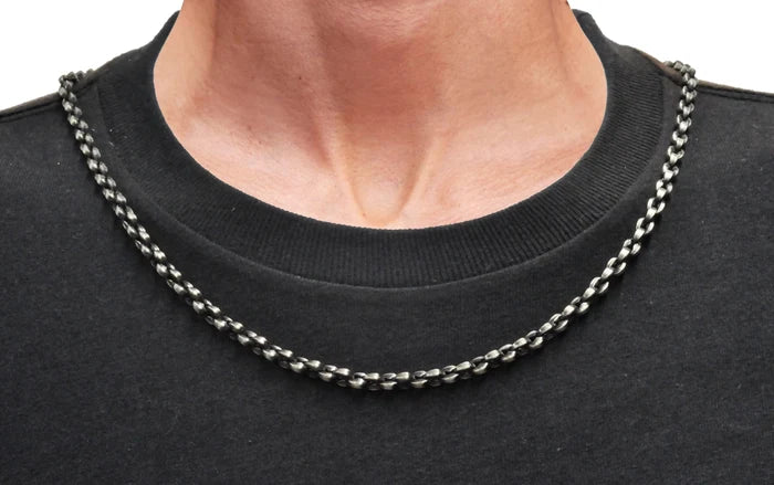 Antique Styled Stainless Steel Link Chain Necklace