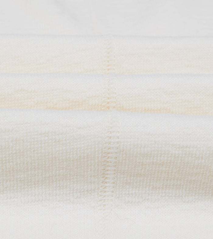 Antique White Cotton Long-Sleeve Mock Neck Hiking T-Shirt