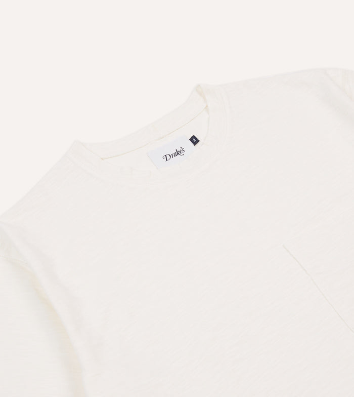 Antique White Flamé Cotton Crew Neck Hiking T-Shirt