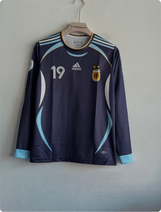 ARGENTINA 2006-07 PRINTED AWAY KIT MESSI FULLSLEEVE