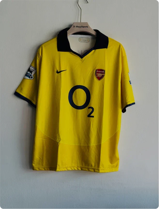 ARSANEL 2003-04 AWAY KIT BERGKAMP FIVESLEEVE POLO