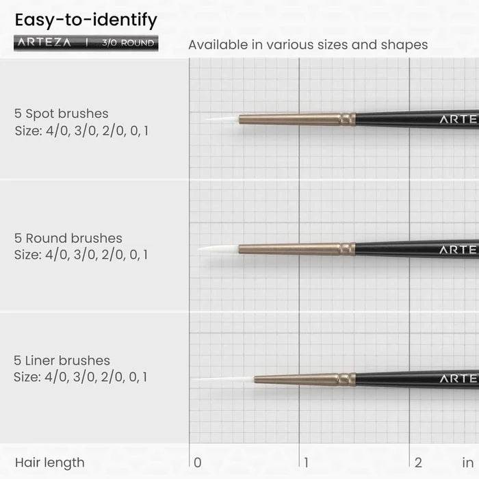 Arteza® Detail Paint Brushes Set of 15