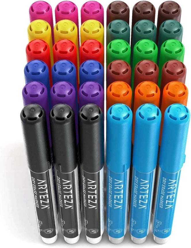 Arteza® Dry Erase Markers Set, Fine Tip Set of 36