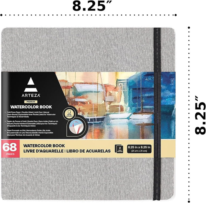 Arteza® Gray Hardcover Watercolor Book