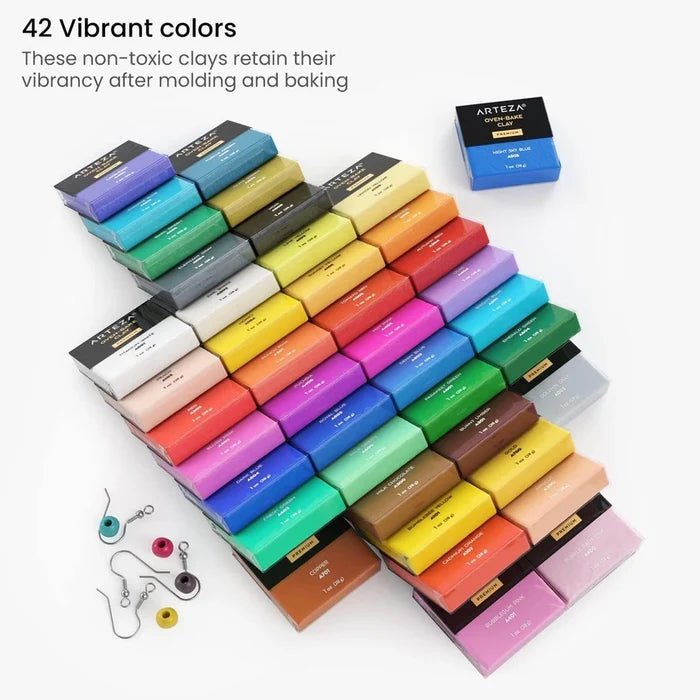 Arteza® Oven Bake Clay, Tools, & Accessories Set, 42 Colors