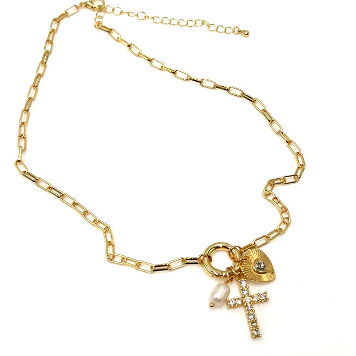 Style the Arya Charm Cluster Necklace exclusively at Born To Glam