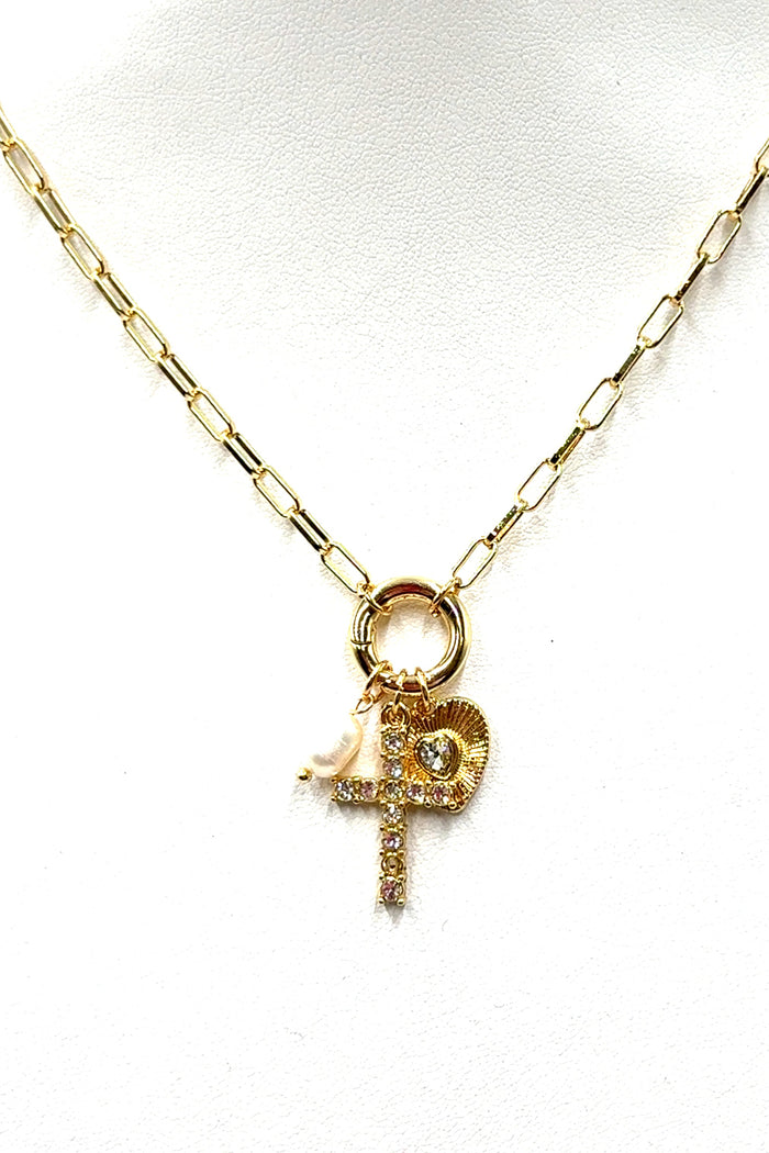 Style the Arya Charm Cluster Necklace exclusively at Born To Glam