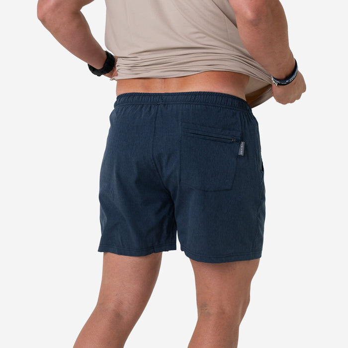Athletic Short - Heather Navy - American Flag Liner