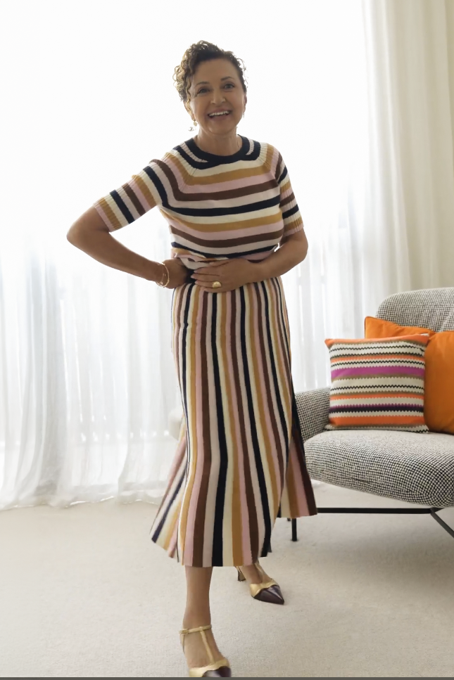 Avenue Lurex Top  In Nutmeg