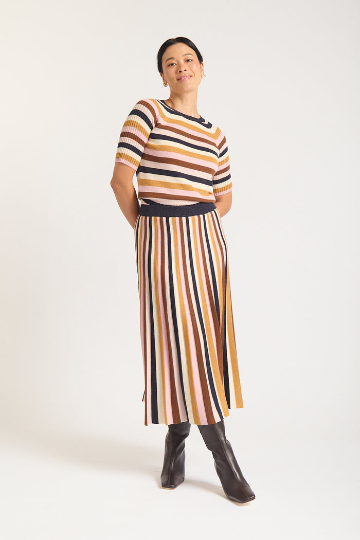 Avenue Lurex Top  In Nutmeg