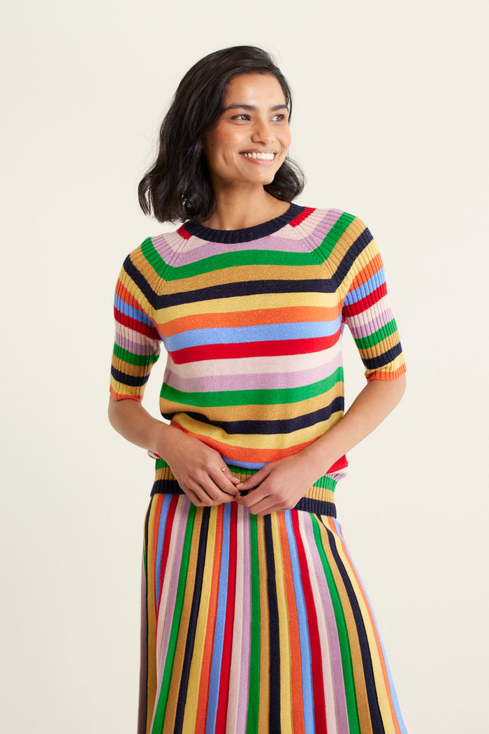 Avenue Lurex Top  In Rainbow