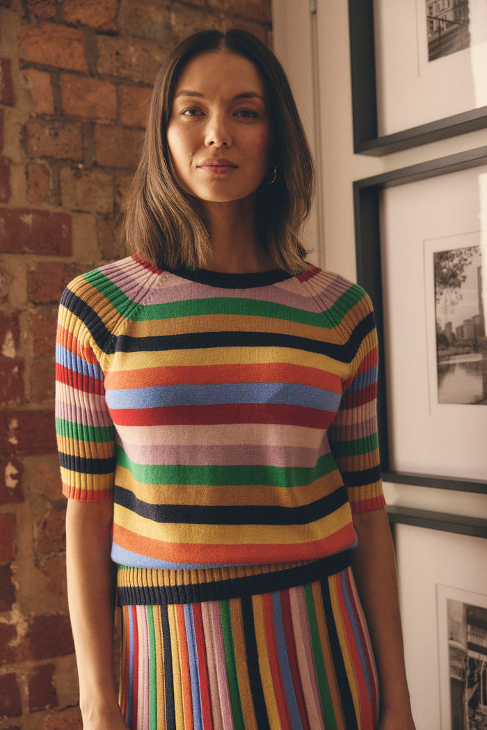Avenue Lurex Top  In Rainbow