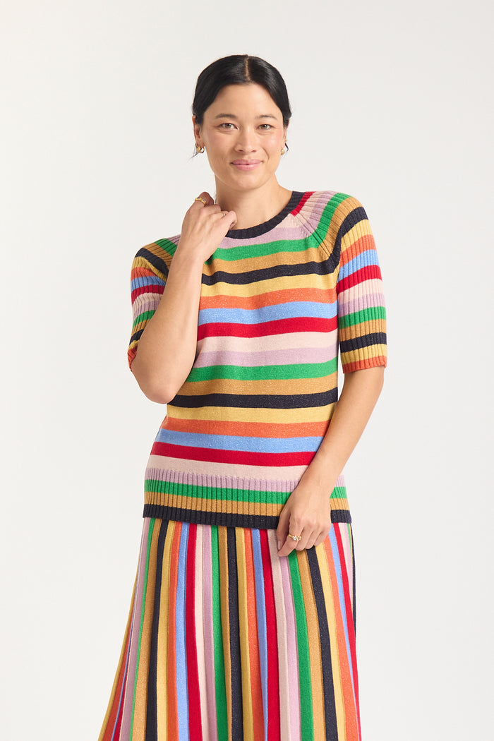 Avenue Lurex Top  In Rainbow
