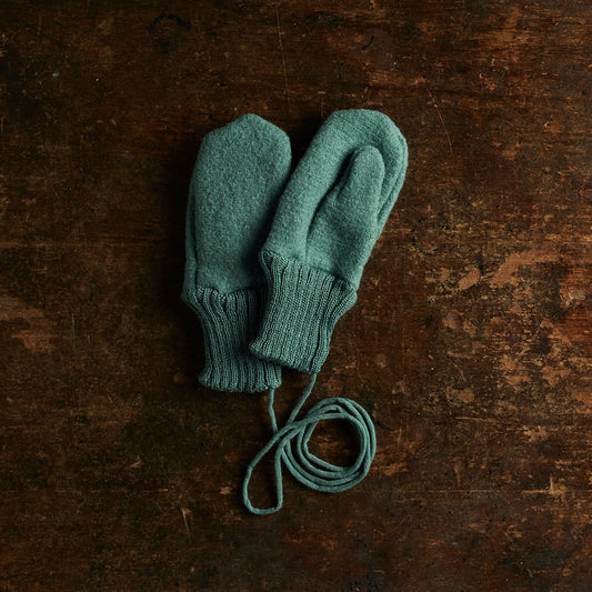 Baby & Kids Boiled Merino Wool Mittens - Eucalyptus