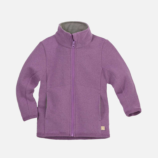 Baby & Kids Light Weight Boiled Merino Wool  Zip Jacket - Lilac