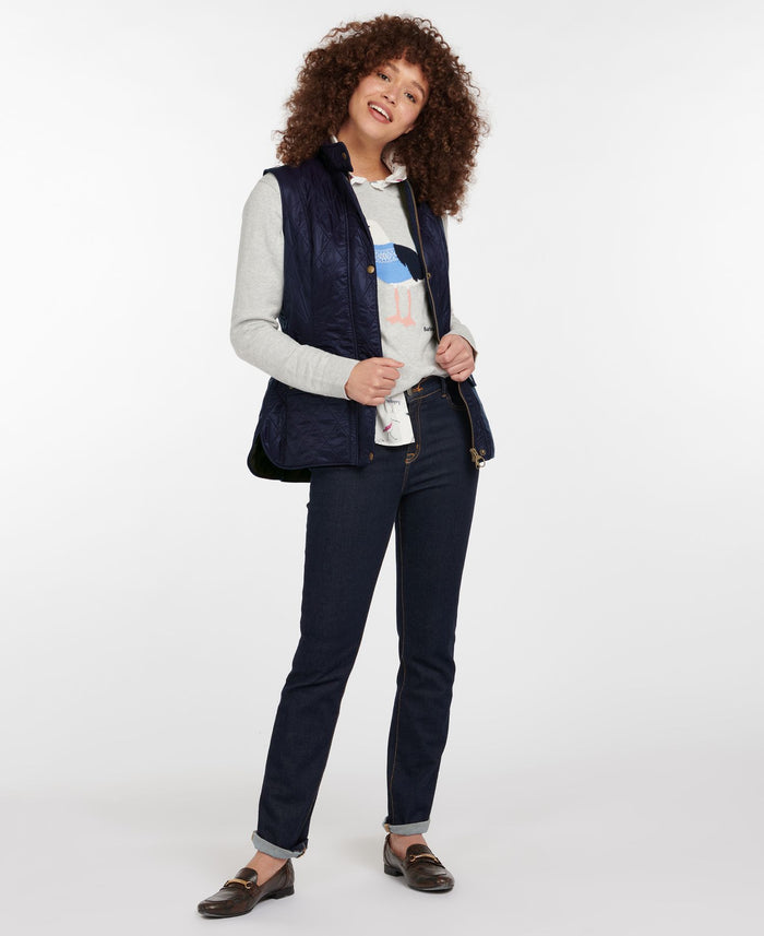 Full body view of the Barbour Wray Gilet Vest - Navy