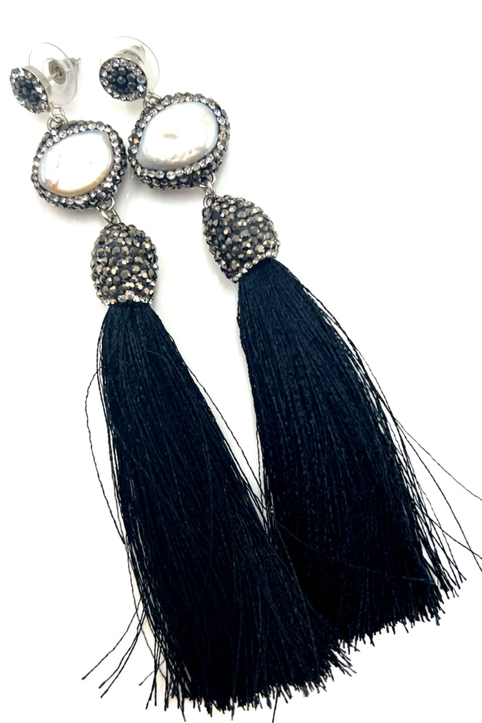 Style the Baroque Pearl 925 Sterling Silver Tassel Earrings exclusively at Born To Glam