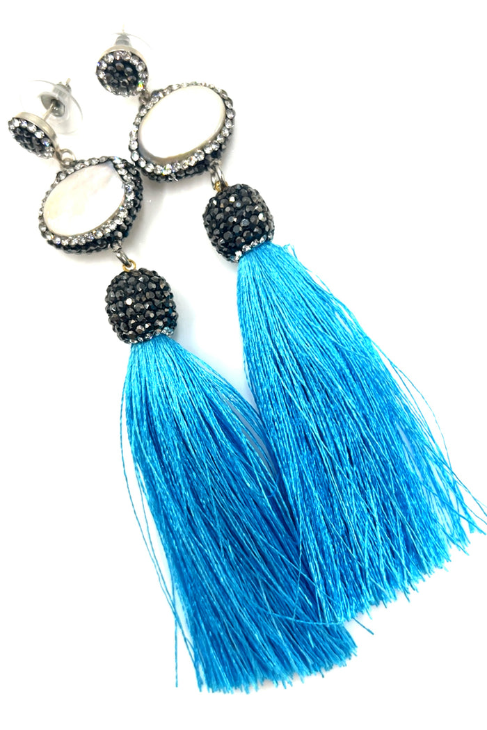 Style the Baroque Pearl 925 Sterling Silver Tassel Earrings exclusively at Born To Glam