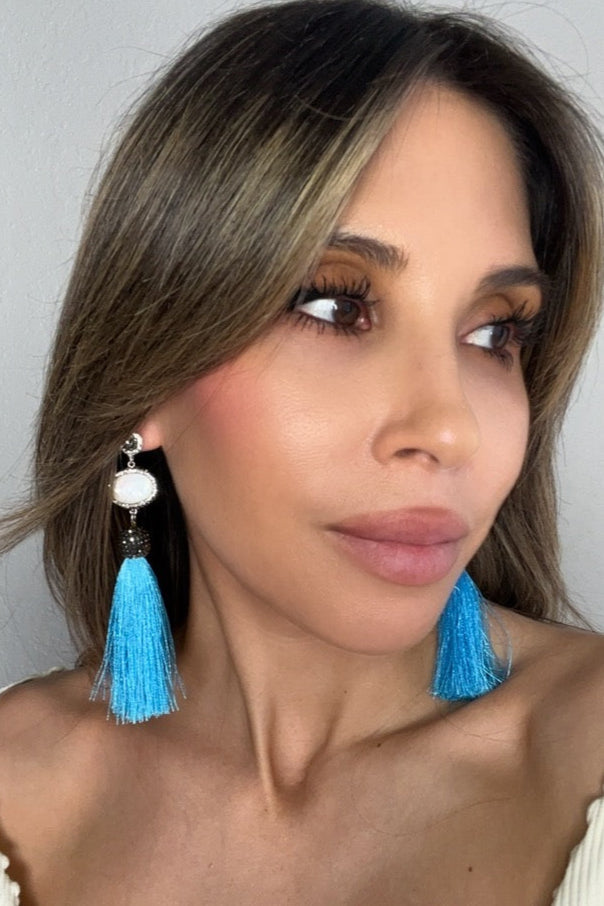 Style the Baroque Pearl 925 Sterling Silver Tassel Earrings exclusively at Born To Glam