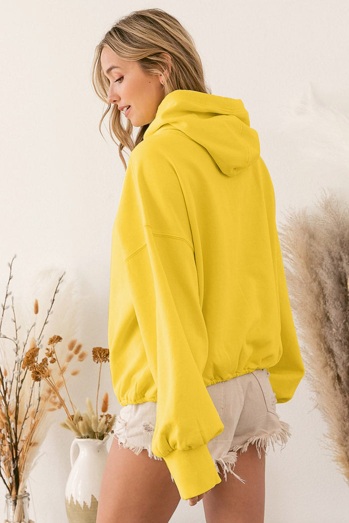 Beige Ribbed Trim Kangaroo Pocket Zipped Hoodie - Tops/Sweatshirts & Hoodies
