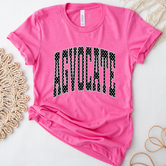 Black and White AGvocate Polka Dot- Bella Canvas T-Shirt