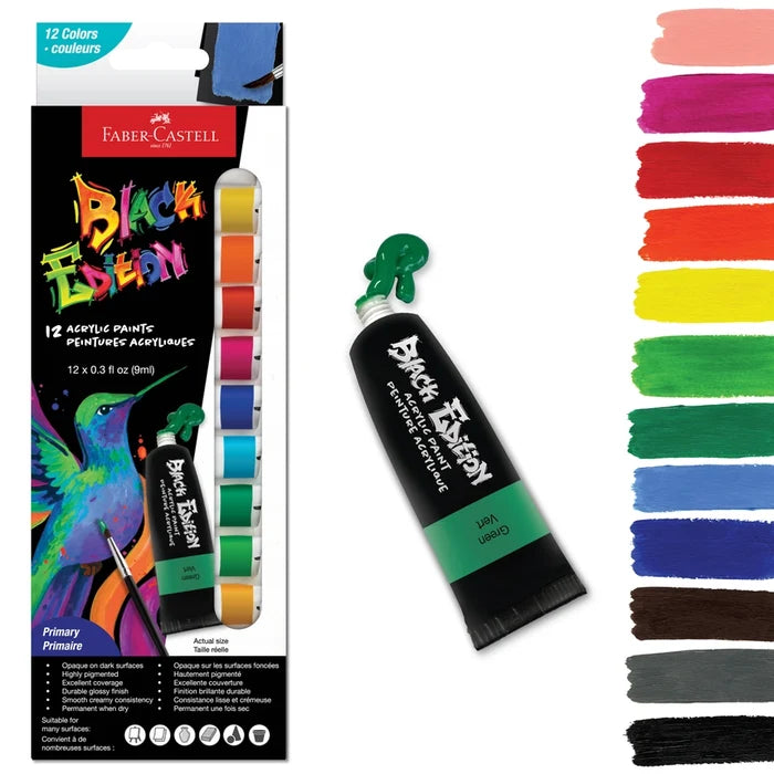 Black Edition 12 Ct Acrylic Liquid Paint Tubes