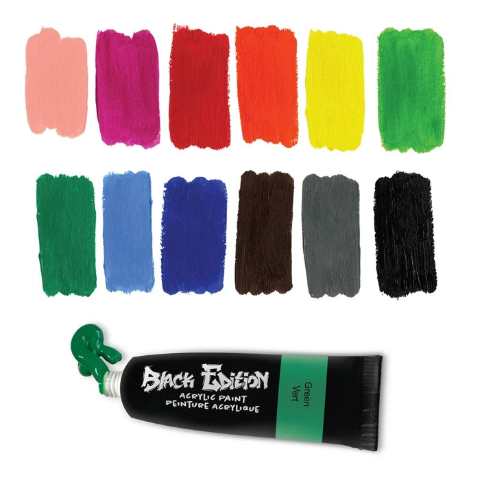 Black Edition 12 Ct Acrylic Liquid Paint Tubes