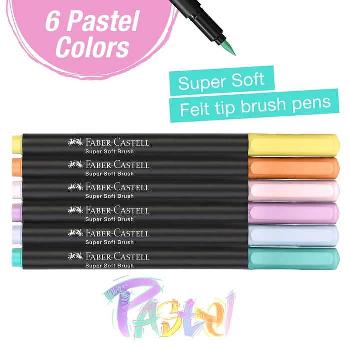 Black Edition Super Soft Brush Pen Markers 6 Ct