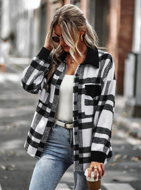 Black Plaid Button Down - Intimate Whispers