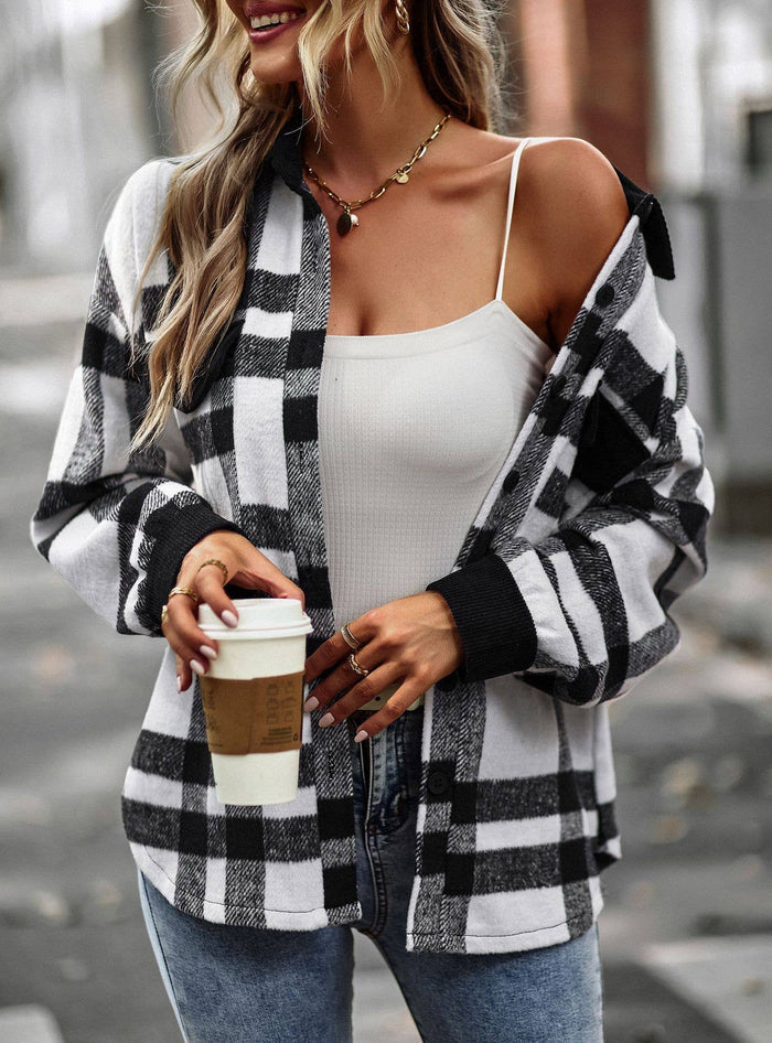 Black Plaid Button Down - Intimate Whispers