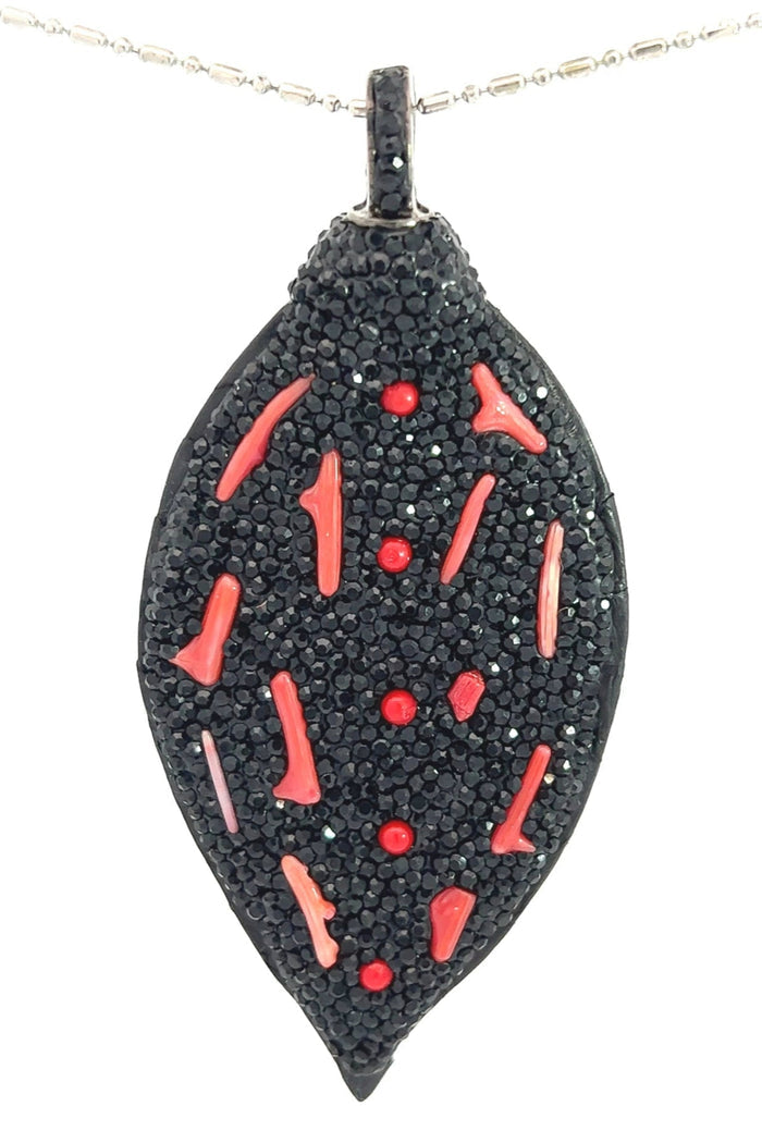 Style the Black & Red Gemstone & Leather Pendant exclusively at Born To Glam