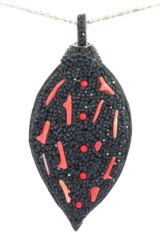 Style the Black & Red Gemstone & Leather Pendant exclusively at Born To Glam