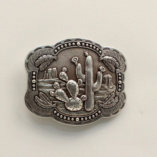 Blazin Roxx Cactus Feathers Belt Buckle