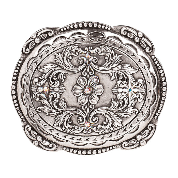 Blazin Roxx Rhinestone Flower Belt Buckle