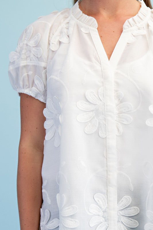 Bloom Boldly 3D Floral Blouse-Cute-Trendy-Shop-Womens-Boutique-Clothing-Store