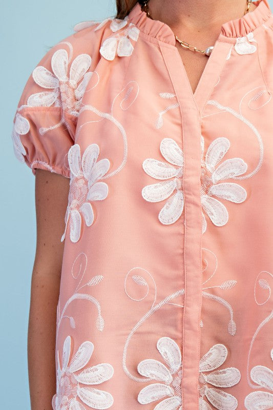 Bloom Boldly 3D Floral Blouse-Cute-Trendy-Shop-Womens-Boutique-Clothing-Store