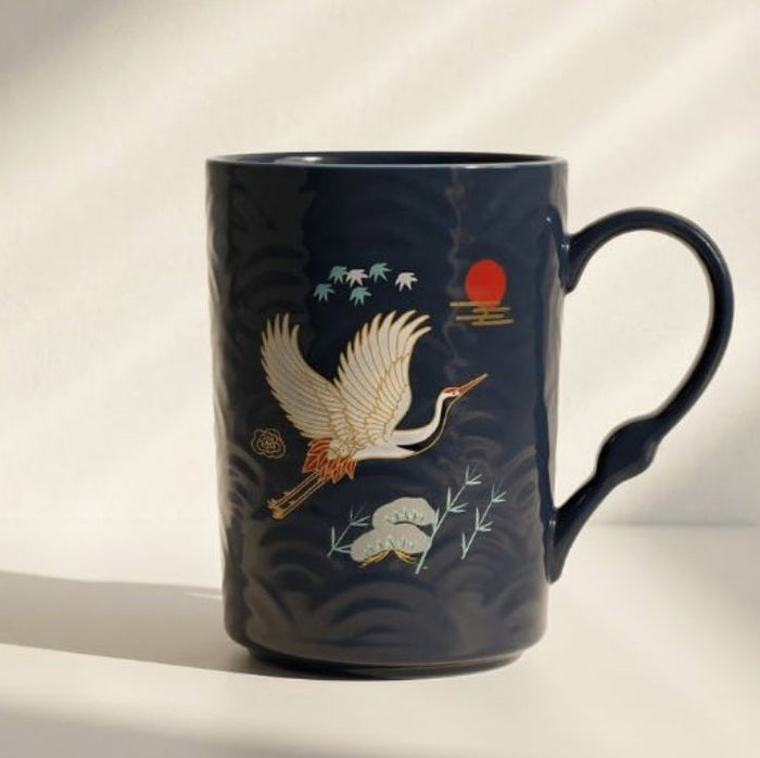 Blue Elegant Crane Mug