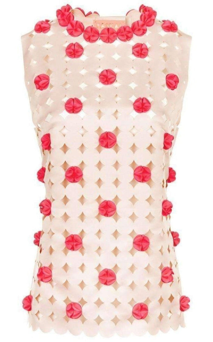 Paskal Blush Pink Laser - Cut Top - Runway Catalog