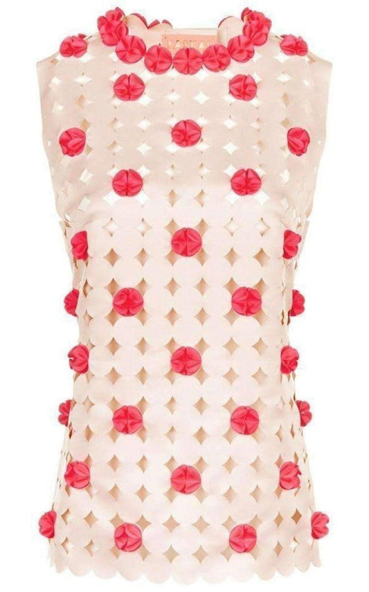 Paskal Blush Pink Laser - Cut Top - Runway Catalog